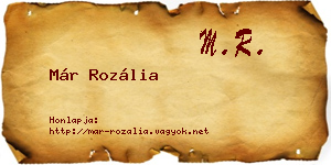 Már Rozália névjegykártya